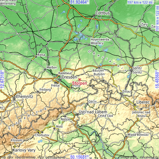 Topographic map of Stolpen