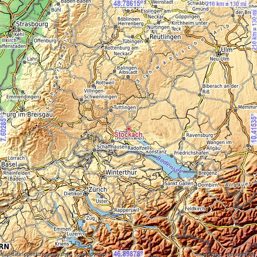 Topographic map of Stockach