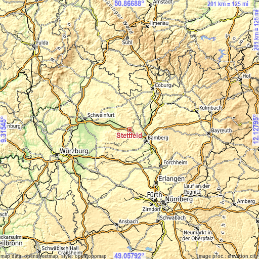 Topographic map of Stettfeld