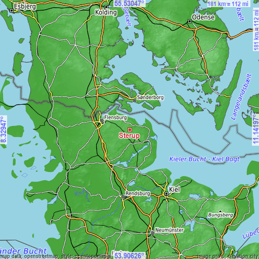 Topographic map of Sterup