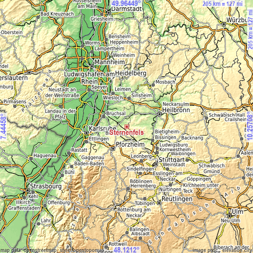 Topographic map of Sternenfels