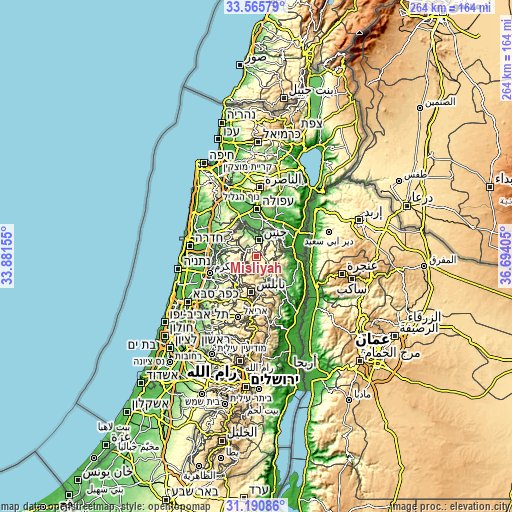 Topographic map of Mislīyah