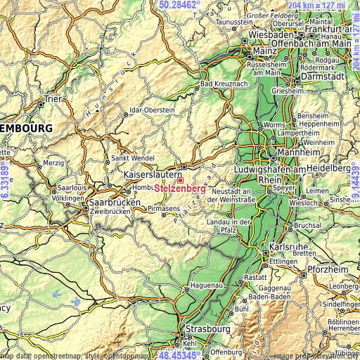Topographic map of Stelzenberg