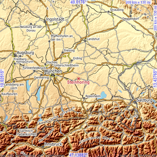 Topographic map of Steinhöring