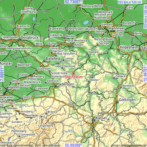 Topographic map of Steinheim