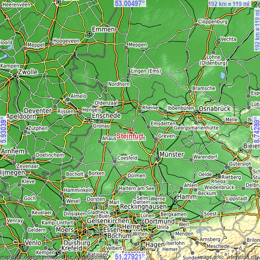 Topographic map of Steinfurt