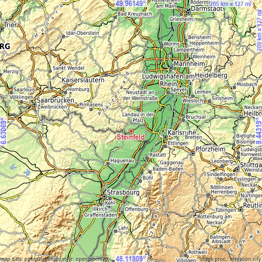 Topographic map of Steinfeld