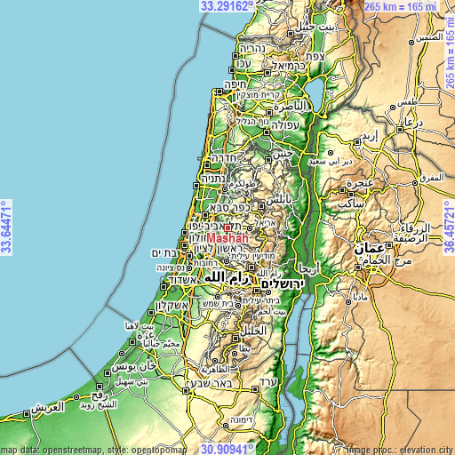 Topographic map of Masḩah
