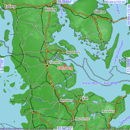 Topographic map of Steinberg