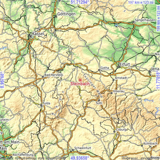 Topographic map of Steinbach