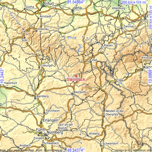 Topographic map of Steinbach