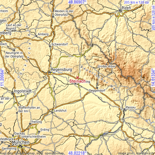 Topographic map of Steinach