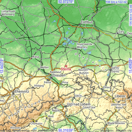 Topographic map of Steina