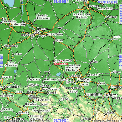 Topographic map of Steimbke