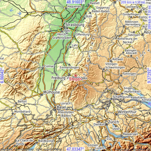 Topographic map of Stegen