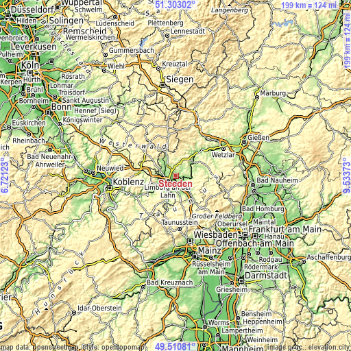 Topographic map of Steeden