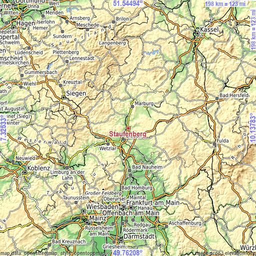 Topographic map of Staufenberg