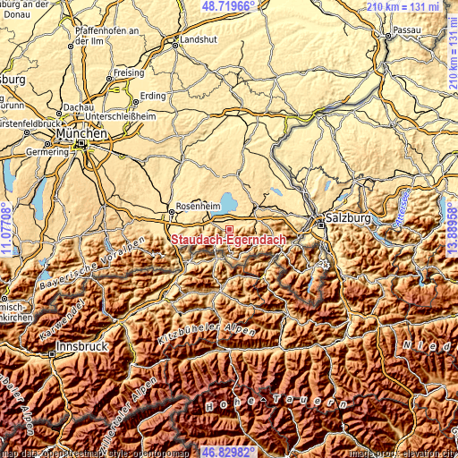 Topographic map of Staudach-Egerndach