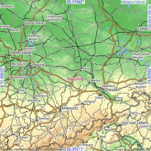 Topographic map of Stauchitz