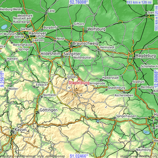 Topographic map of Stapelburg