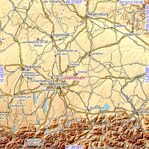 Topographic map of Stammham