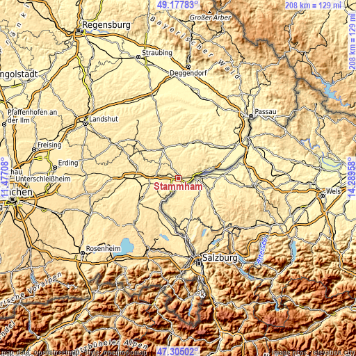 Topographic map of Stammham