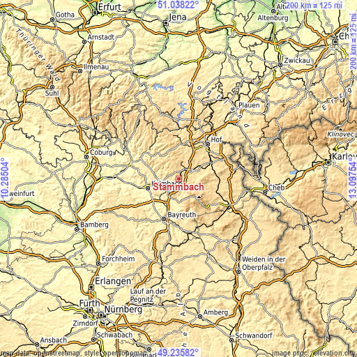 Topographic map of Stammbach