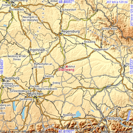 Topographic map of Stallwang