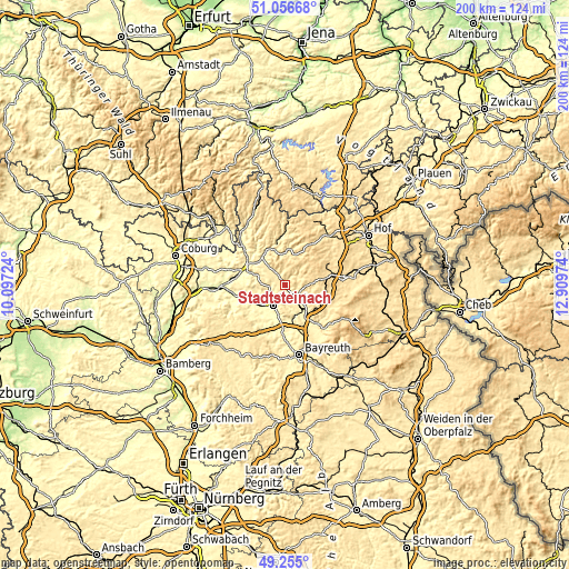 Topographic map of Stadtsteinach