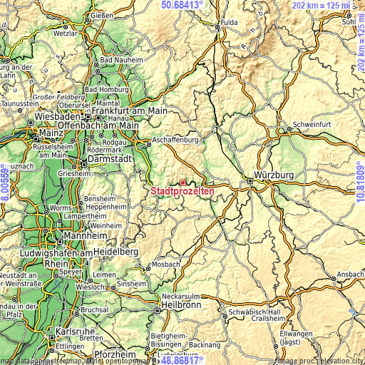 Topographic map of Stadtprozelten