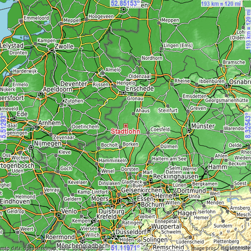 Topographic map of Stadtlohn