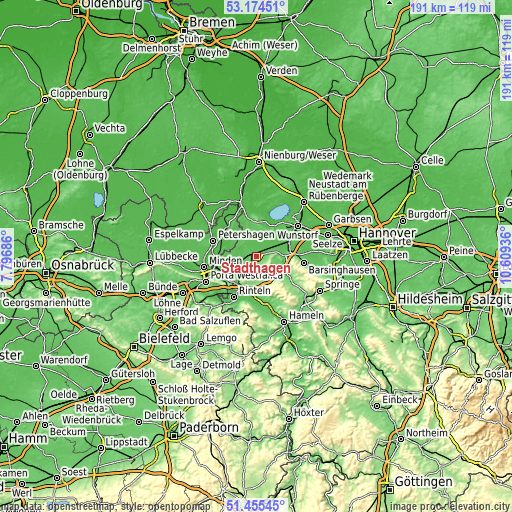 Topographic map of Stadthagen