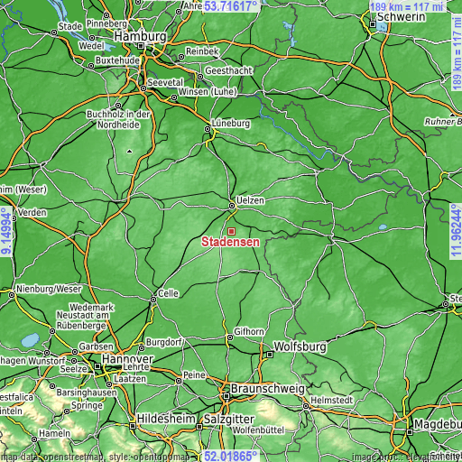 Topographic map of Stadensen