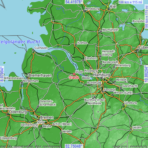 Topographic map of Stade