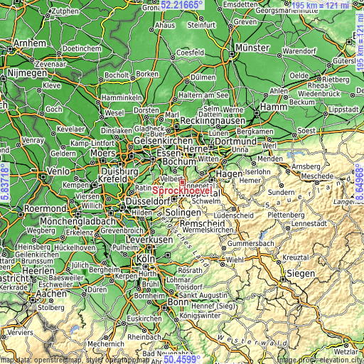 Topographic map of Sprockhövel