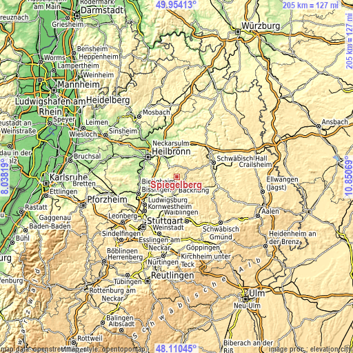 Topographic map of Spiegelberg