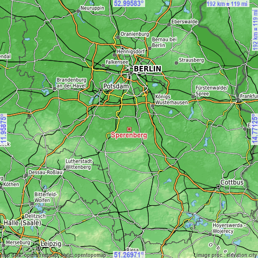 Topographic map of Sperenberg