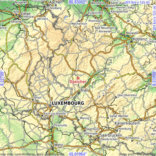 Topographic map of Speicher