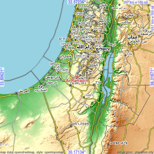 Topographic map of Ar Ramāḑīn