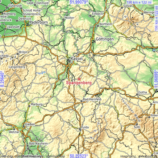 Topographic map of Spangenberg