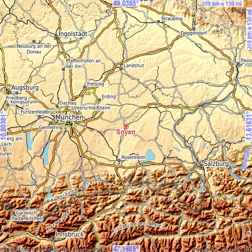 Topographic map of Soyen