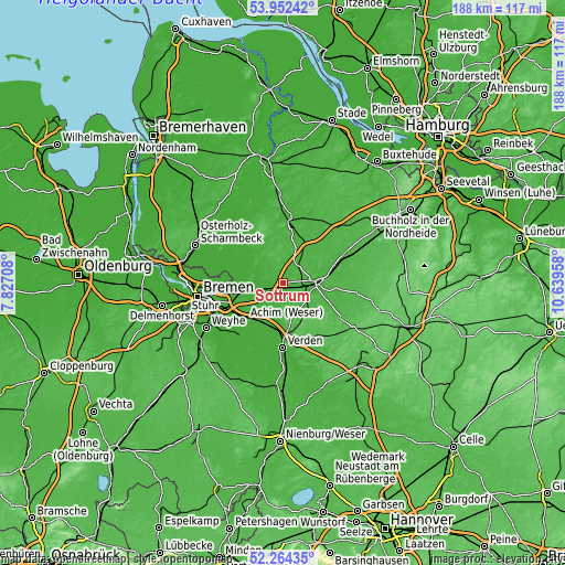 Topographic map of Sottrum