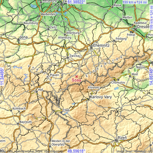 Topographic map of Sosa