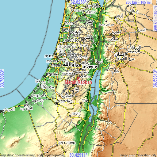 Topographic map of Marāḩ Rabbāḩ