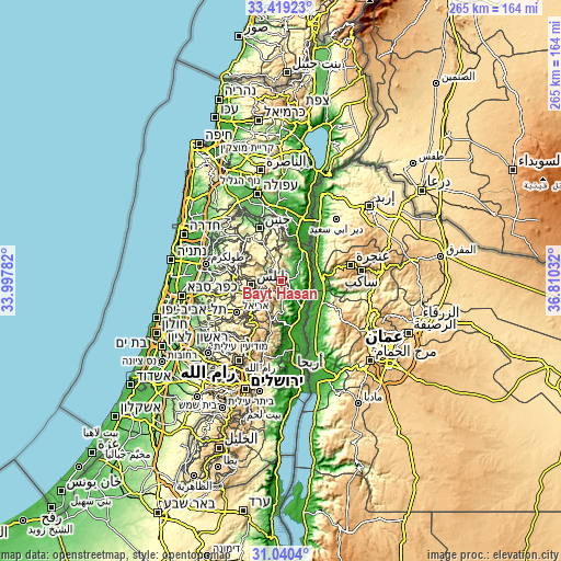 Topographic map of Bayt Ḩasan