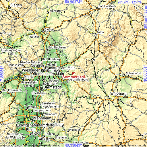 Topographic map of Sommerkahl