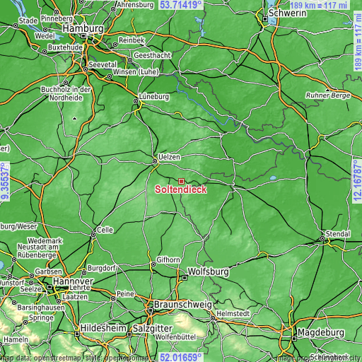 Topographic map of Soltendieck