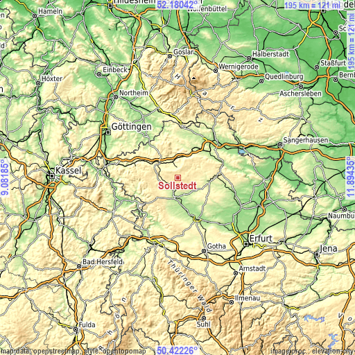 Topographic map of Sollstedt