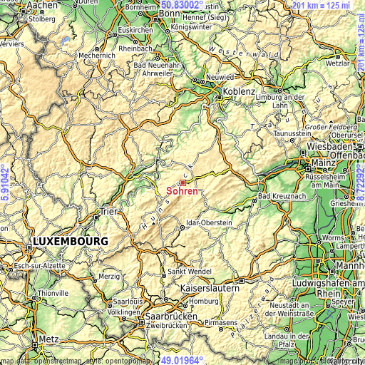 Topographic map of Sohren
