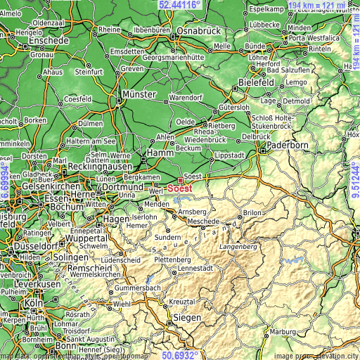 Topographic map of Soest